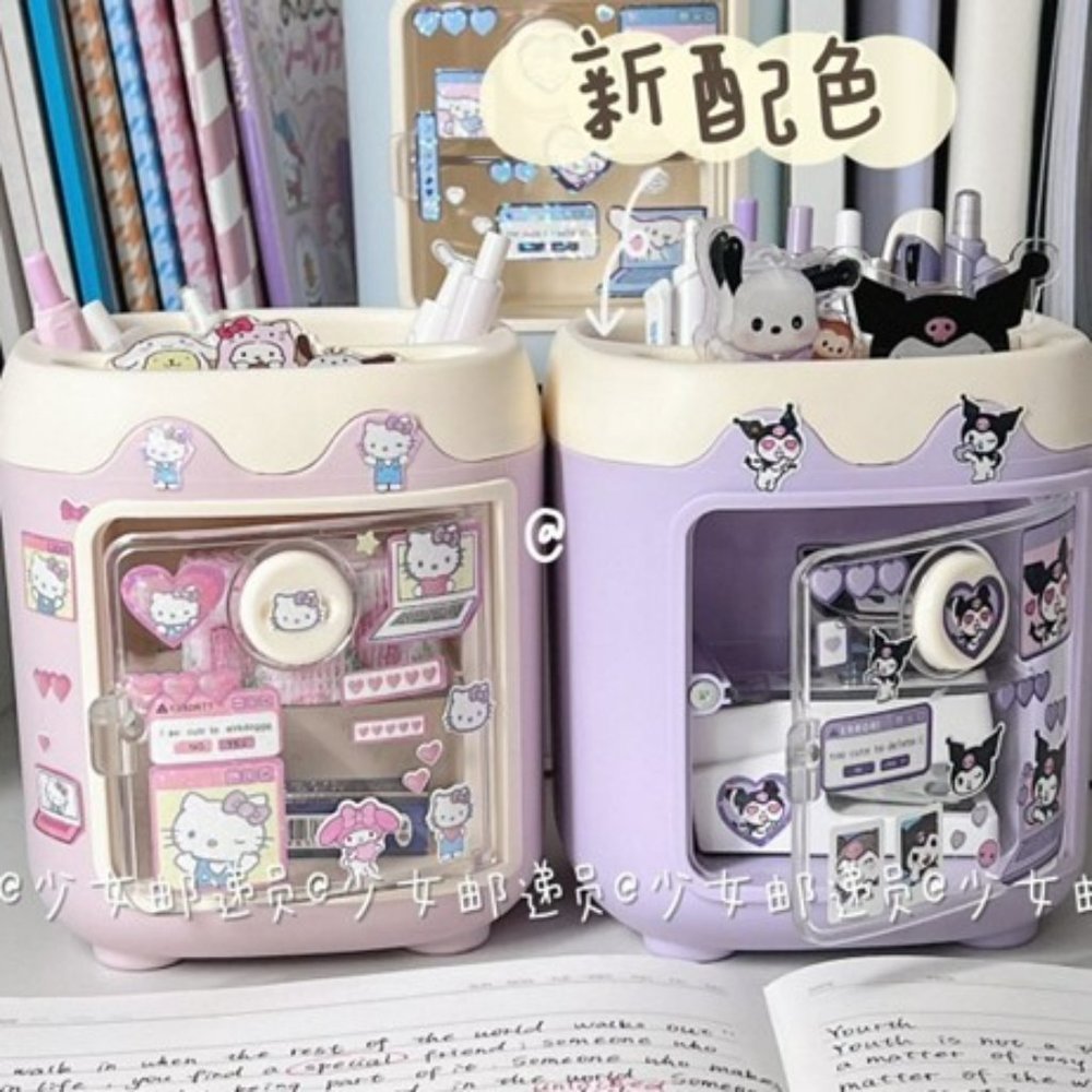 Hello Kitty or Kuromi Desk / Makeup Organ. 2 slots & 2 shelves w/ clear door